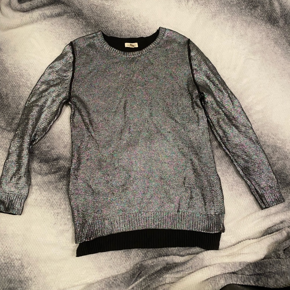 Silence + noise metallic sweater